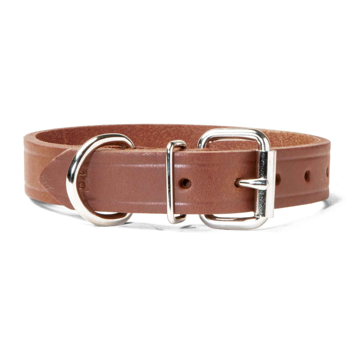 Single Ply 1" Wide Leather Dog Collar - Regular D-Ring - Style# 100