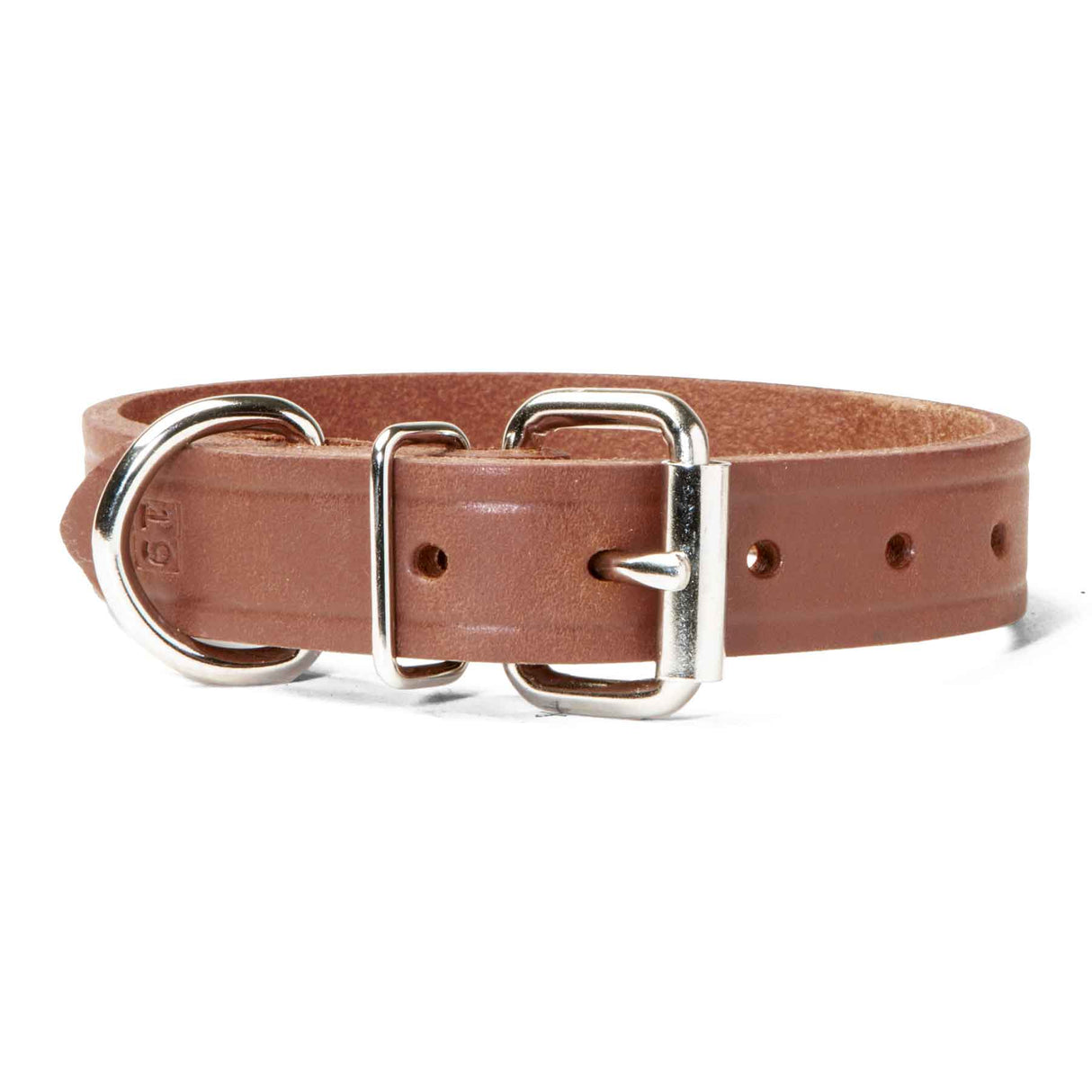 Single Ply 1" Wide Leather Dog Collar - Regular D-Ring - Style# 100