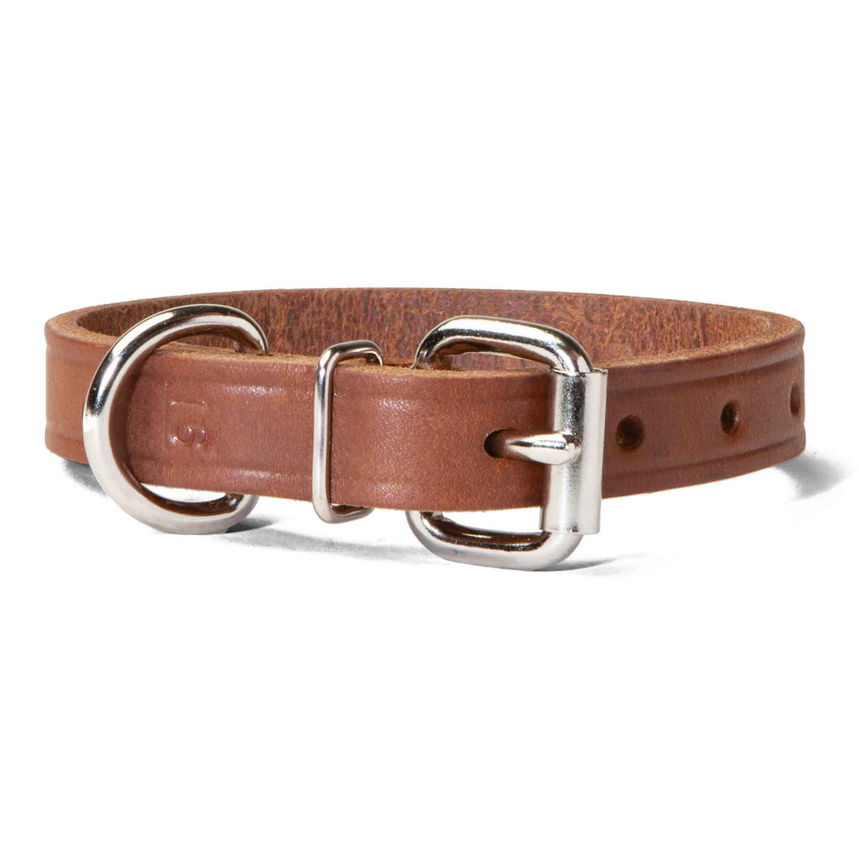 Single Ply 3/4" Wide Leather Dog Collar - Regular D-Ring