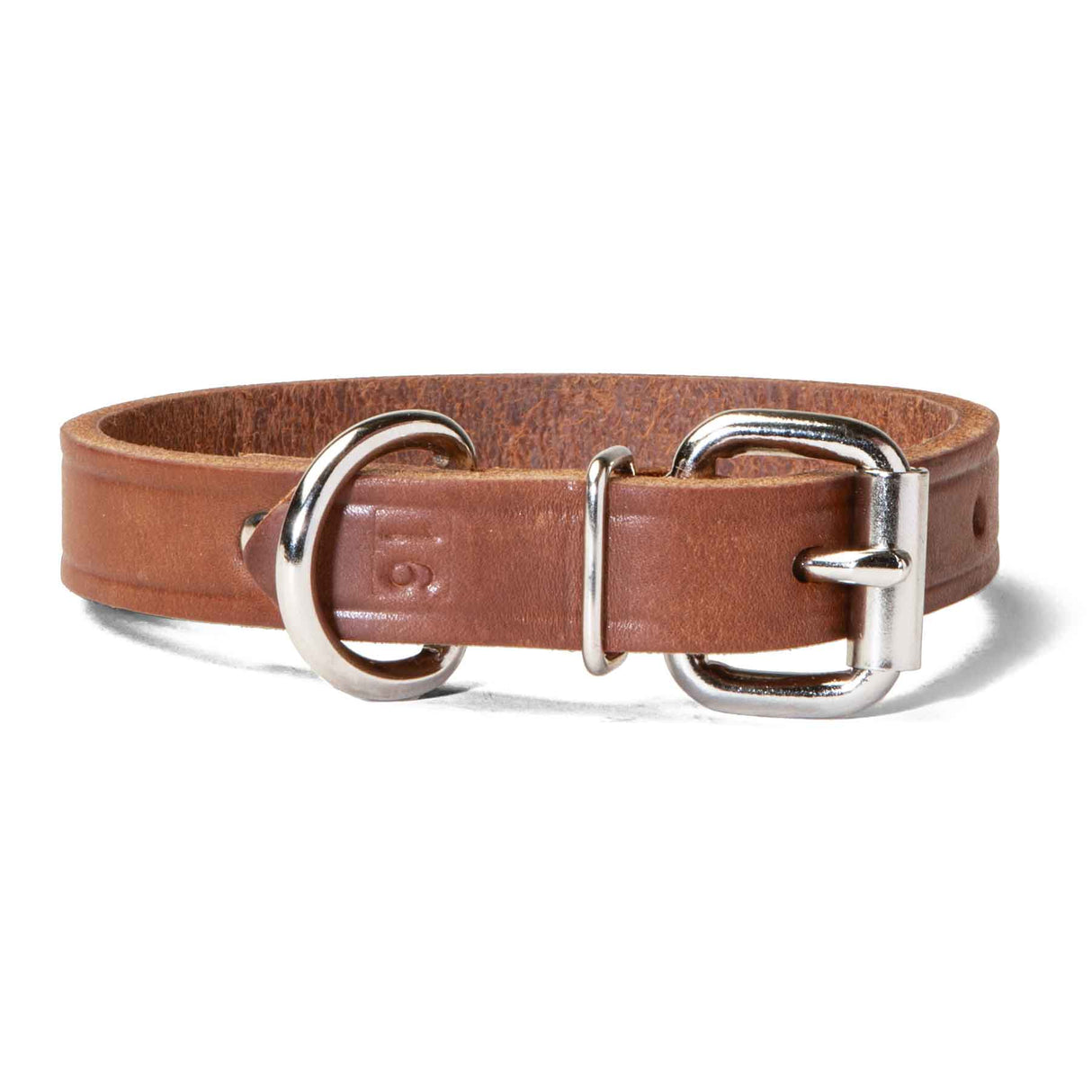 Single Ply 3/4" Wide Leather Dog Collar - Regular D-Ring