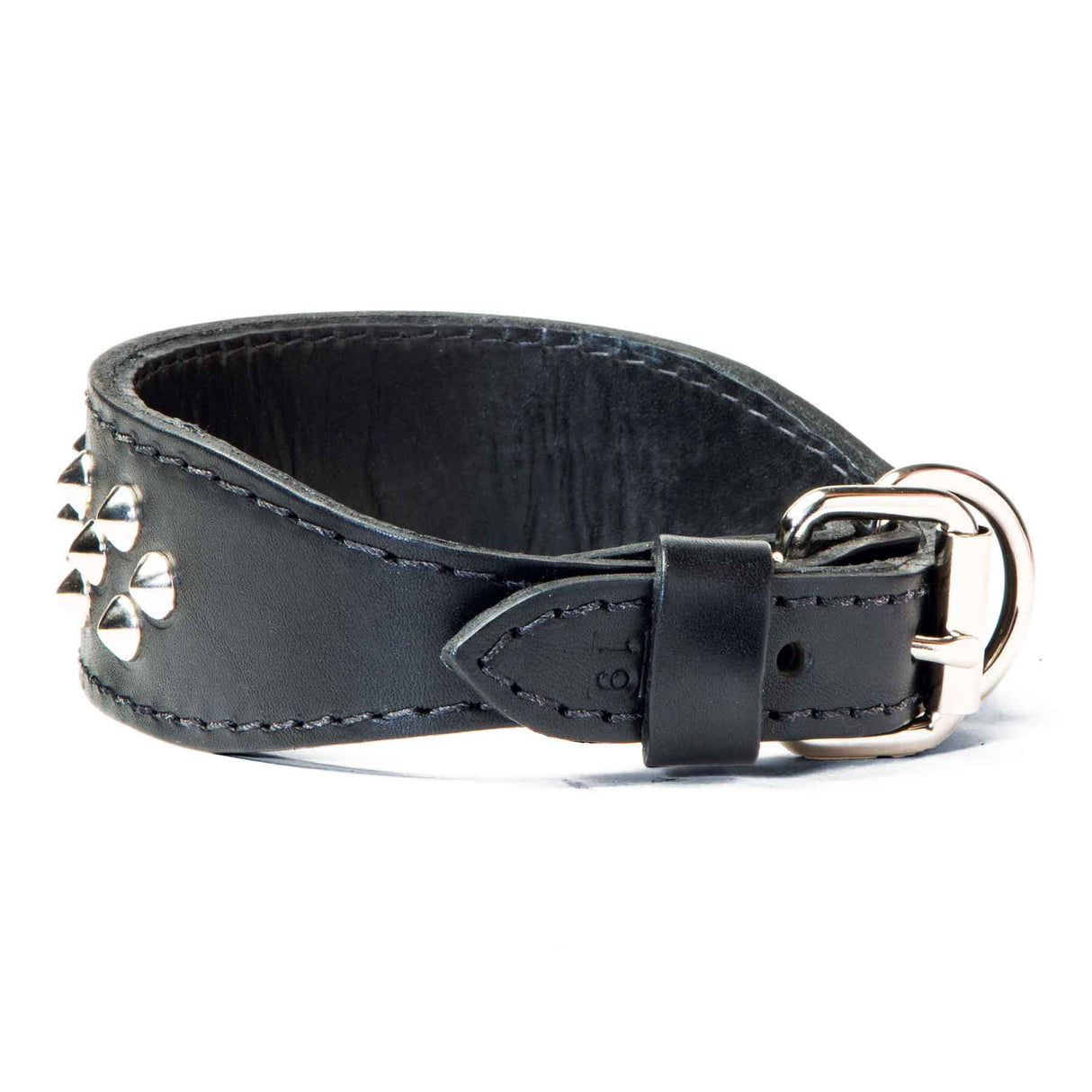 Double Ply 2" Wide Leather Studded Dog Collar