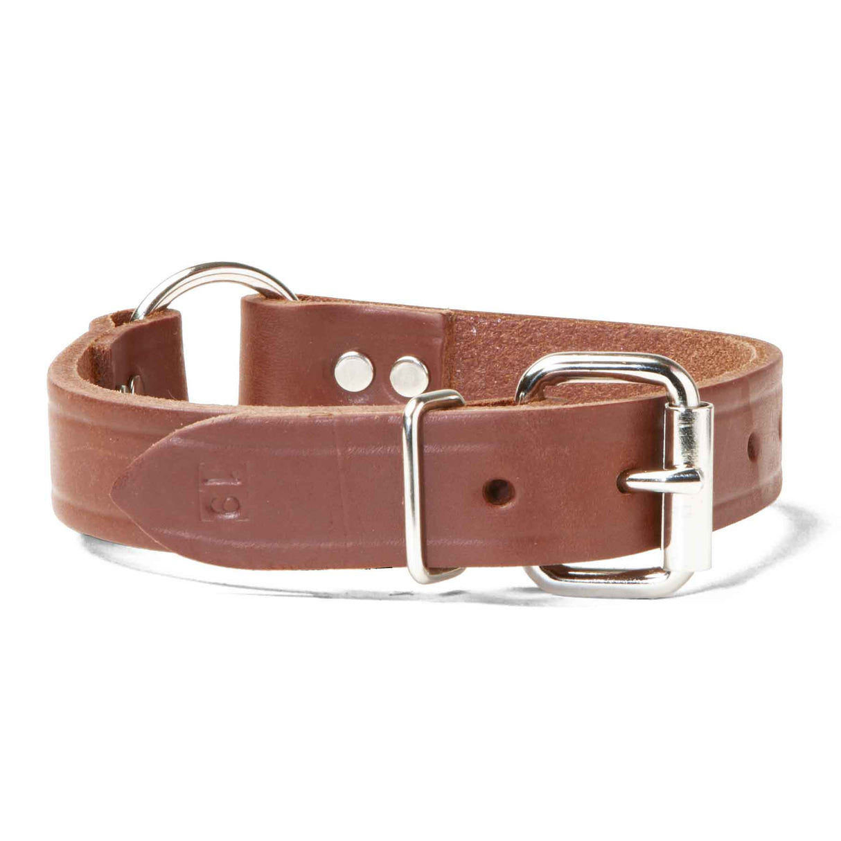 1" Wide Leather Dog Collar With Optional ID Tag