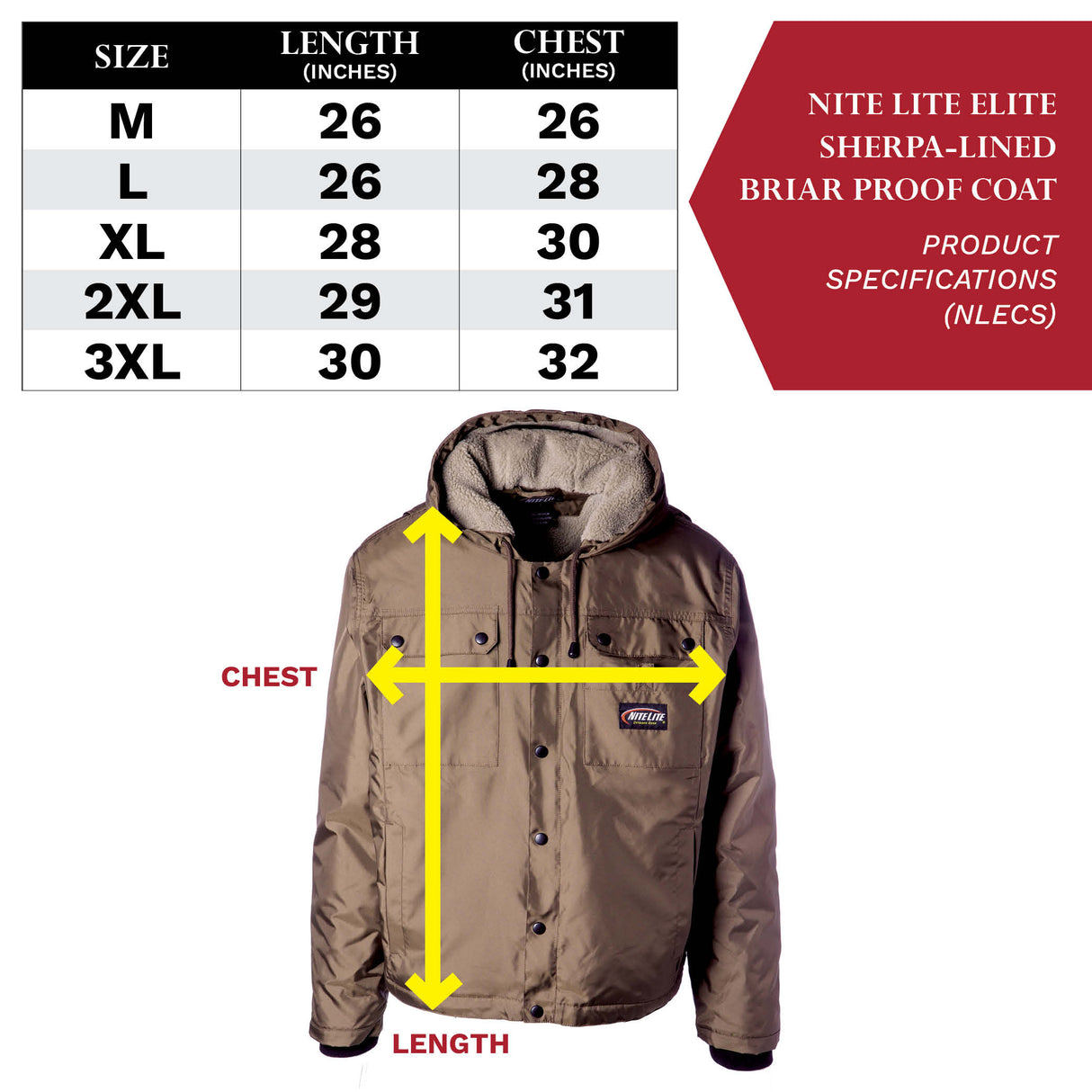 Nite Lite Elite Sherpa-Lined Briar Proof Coat