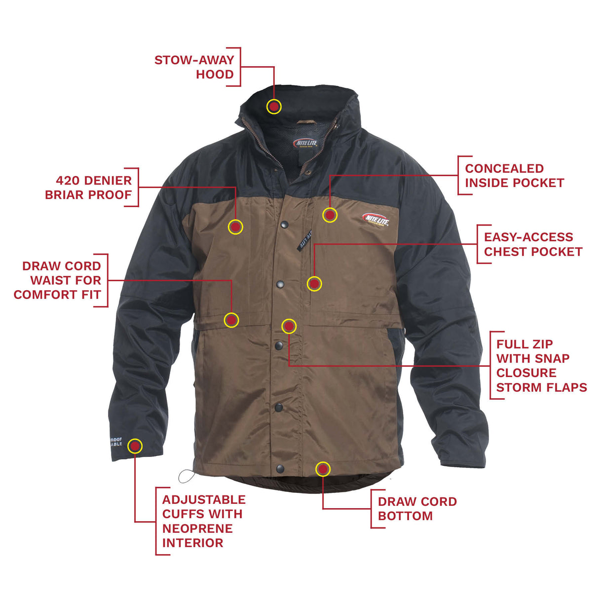 Nite Lite Pro Non-Insulated Briar Proof Brush Jacket