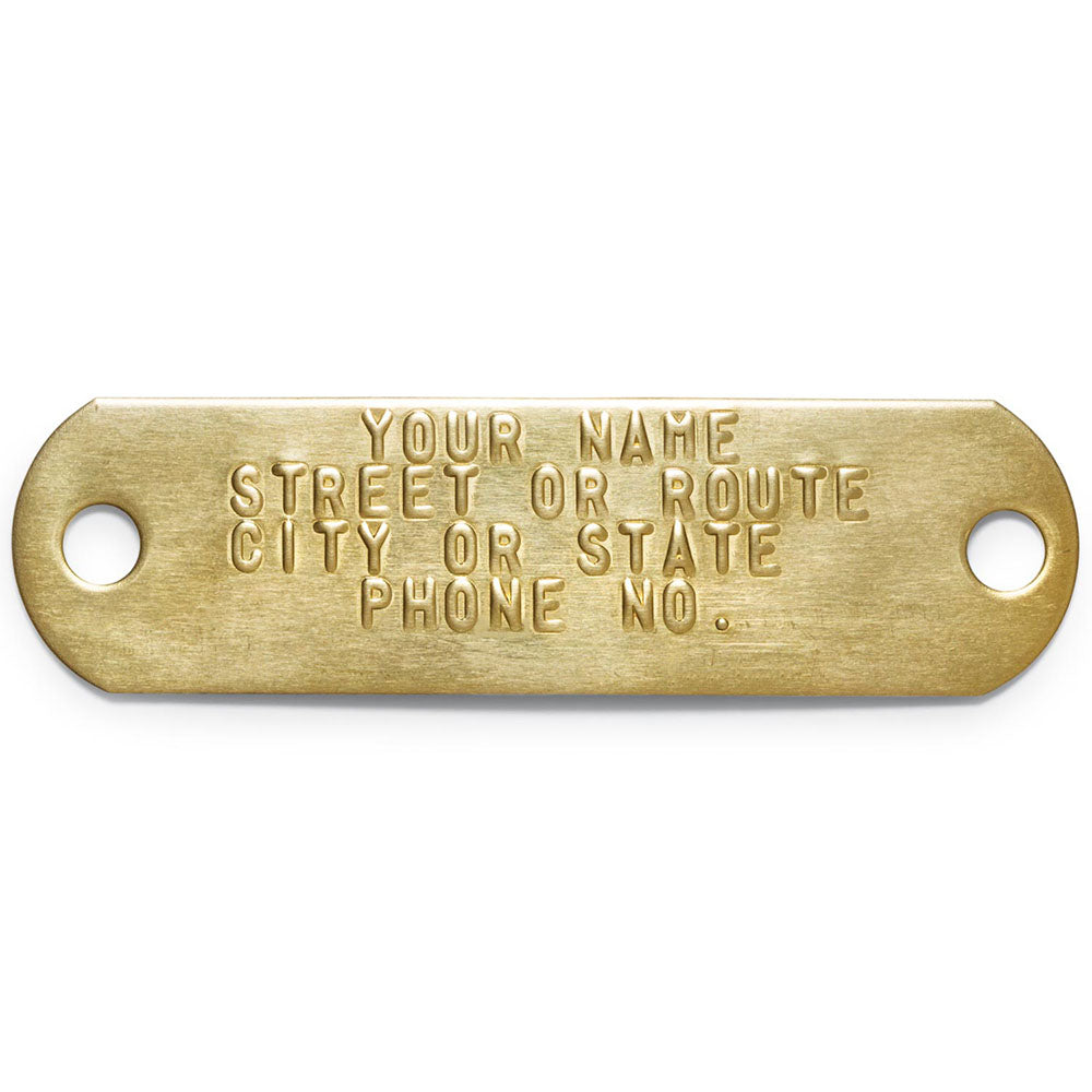 Name Plate w/ Custom Engraving, Pet Brass ID Tag ONLY