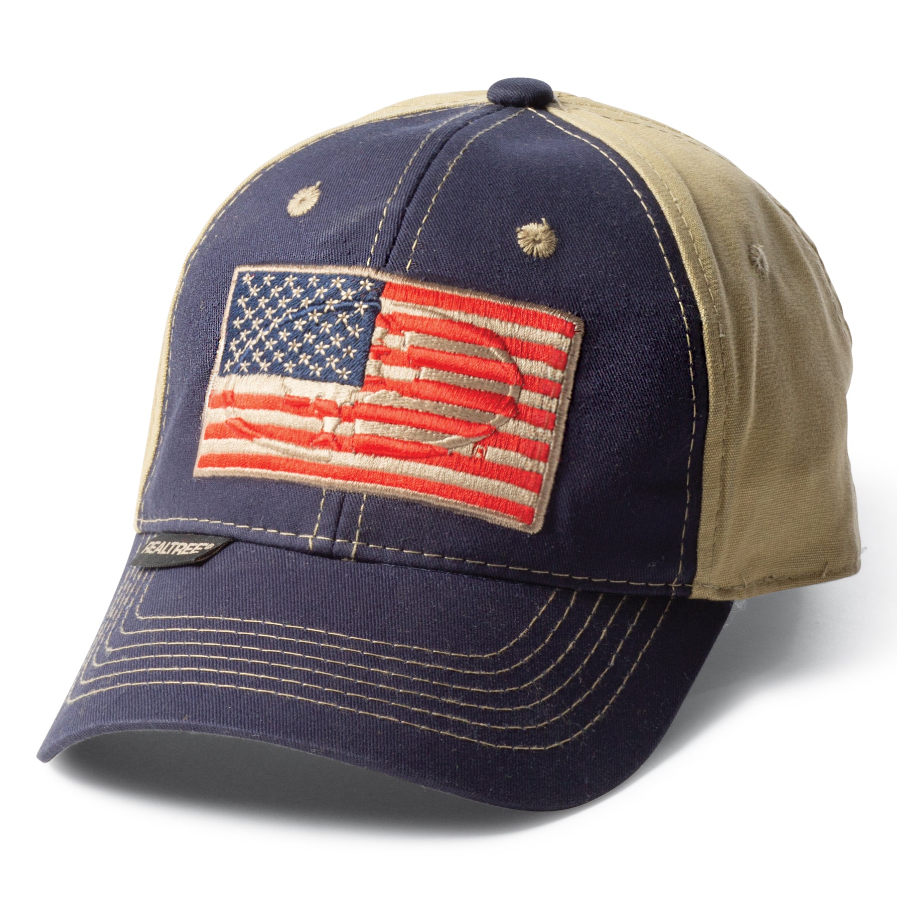 Mossy Oak Camo Hat American Flag Accent Adjustable NEW Andritz Metals
