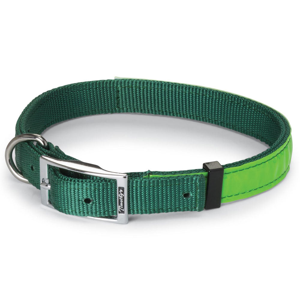 Nite Lite Reflexite Nylon 3/4" D-Ring in Front Reflective Dog Collar - Huntsmart