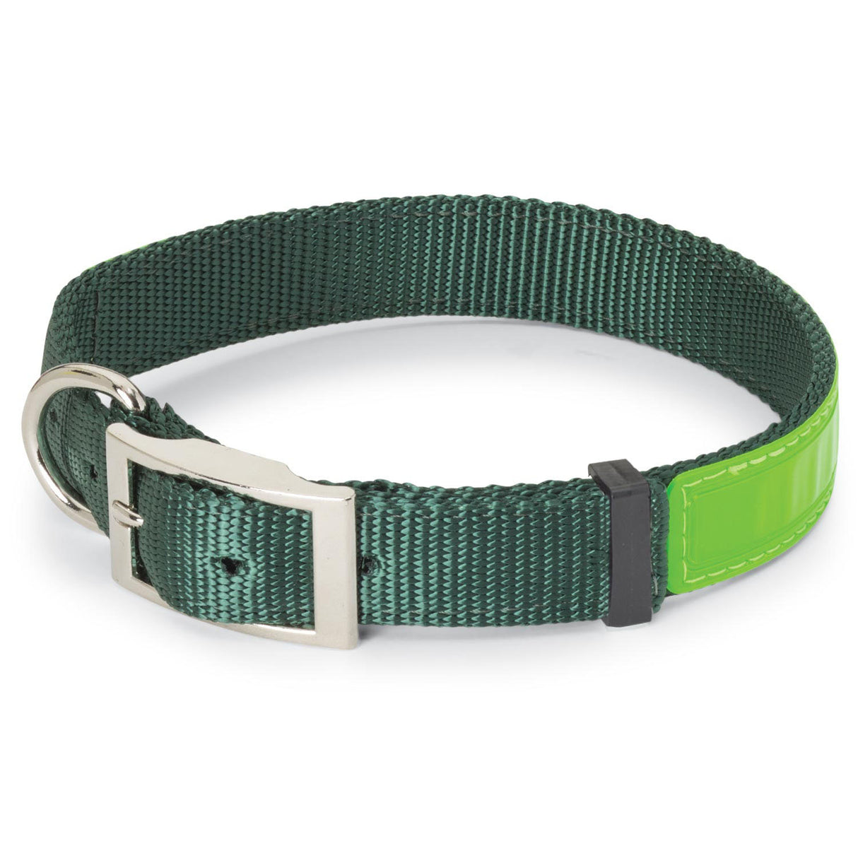 Nite Lite Reflexite Nylon 1" D-Ring in Front Reflective Dog Collar - Huntsmart